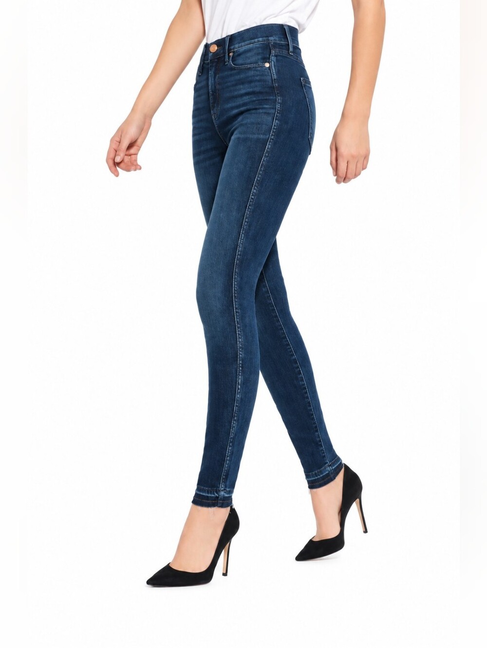 AYR The Riser High Rise Skinny Jeans Dark Wash 25W 28L Made in USA chic